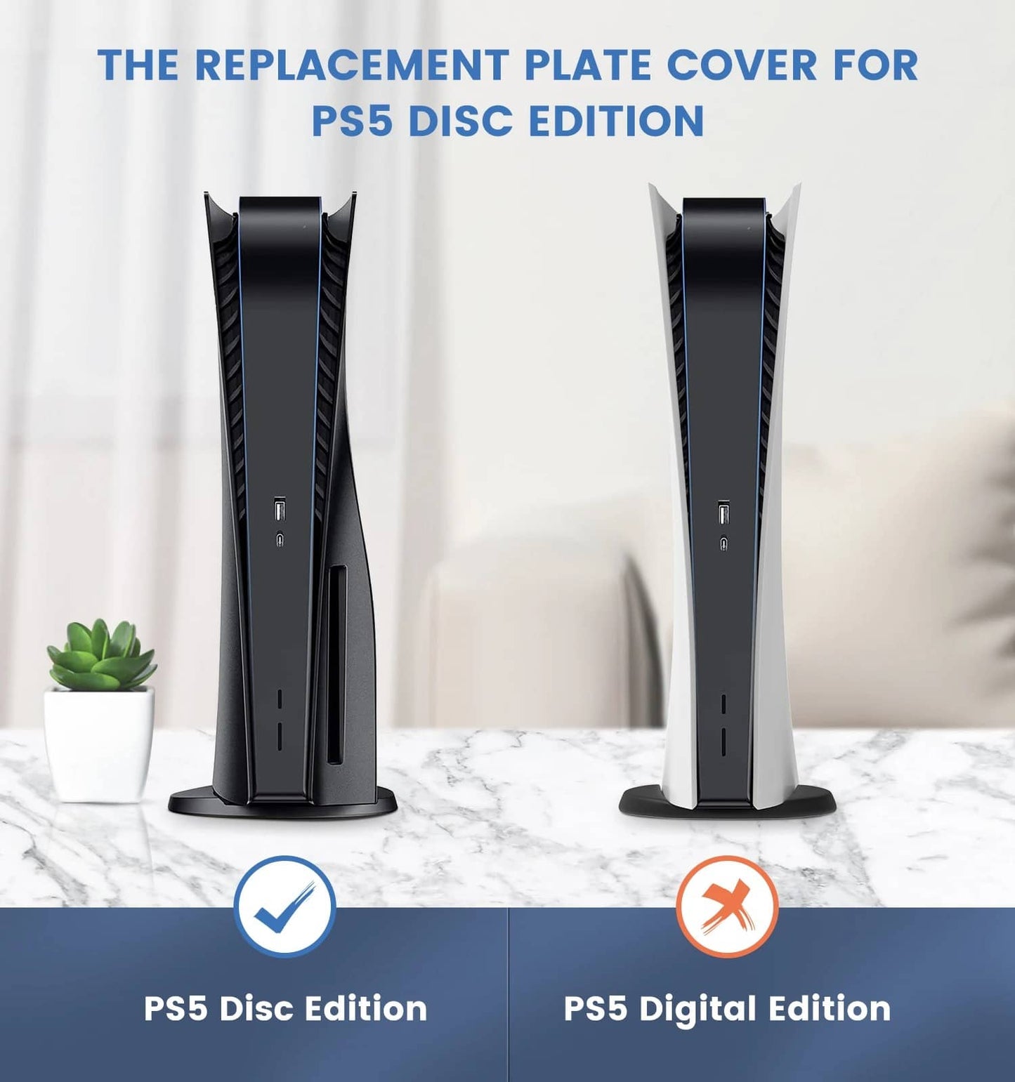 Coque rigide de remplacement pour console PS5 Disque